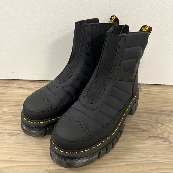 Dr. Martens Audrick Chelsea Quilted Platform Boots Black...